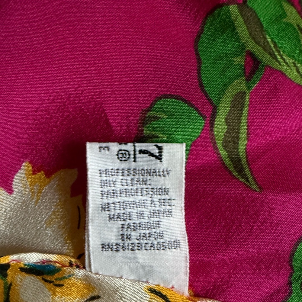 Echo Floral Scarf in Pink, Blue, and White 100%silk - Picture 3 of 10